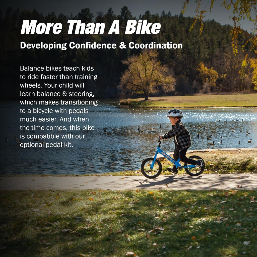 Strider 14x Classic, Balance Bike for Kids 3 to 6 Years - Includes Kid Sized Grips, Padded Seat, Performance Footrest, All-Purpose Tires-Easy Assembly, Tool-Free Adjustments