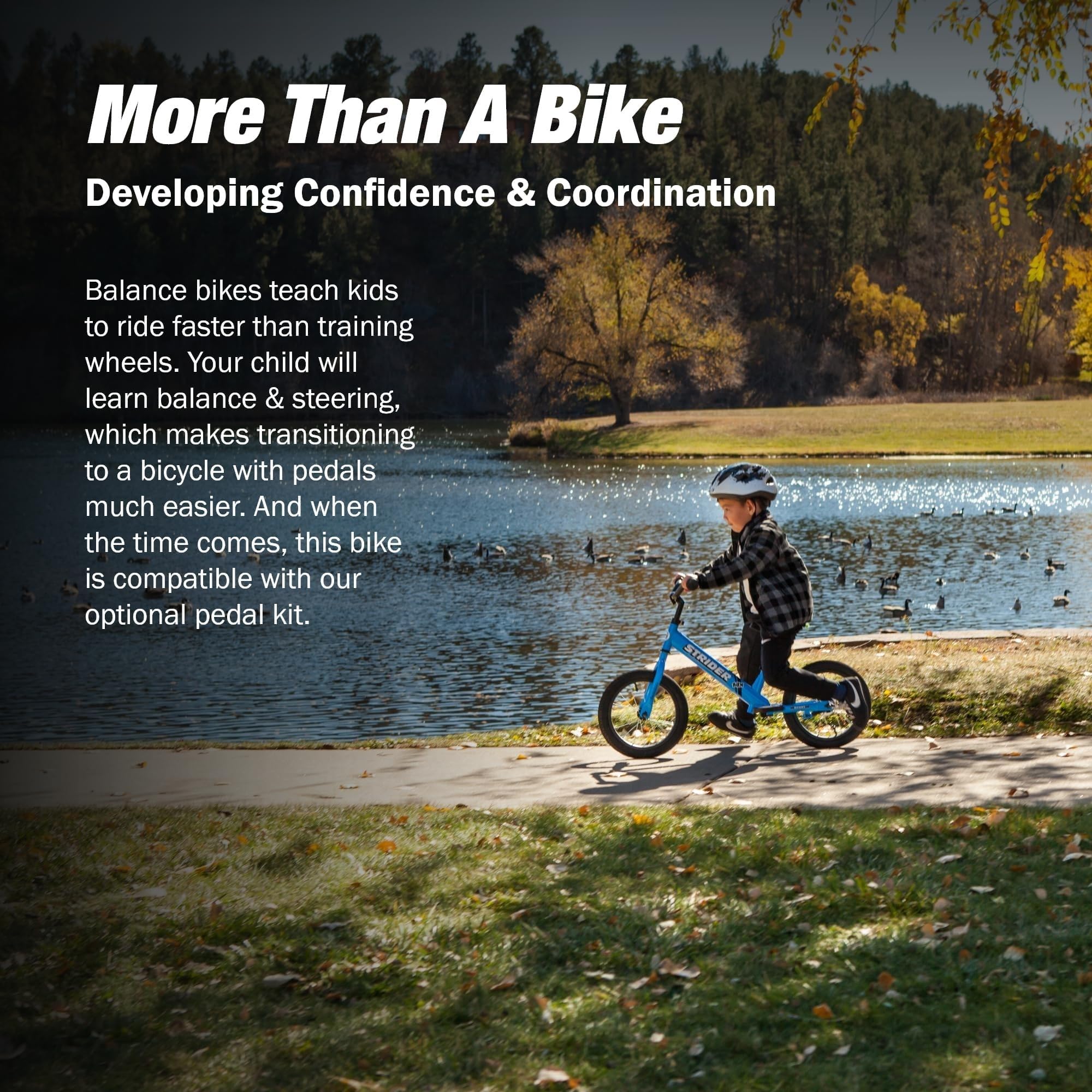 Strider 14x Classic, Balance Bike for Kids 3 to 6 Years - Includes Kid Sized Grips, Padded Seat, Performance Footrest, All-Purpose Tires-Easy Assembly, Tool-Free Adjustments