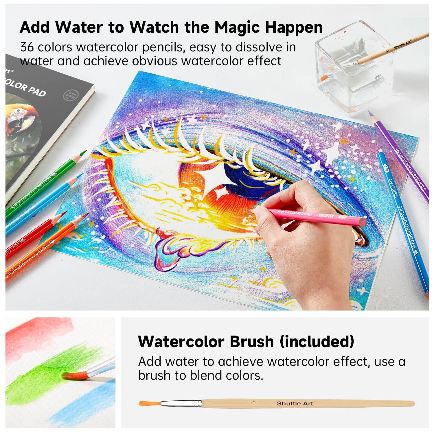 Shuttle Art 103 PCS Drawing Kit, Professional Drawing Supplies with Sketch, Charcoal, Colored, Graphite, Pastel Pencils & Sticks, Complete Drawing Tools and Paper Pads in Zipper Case for Artists&Kids