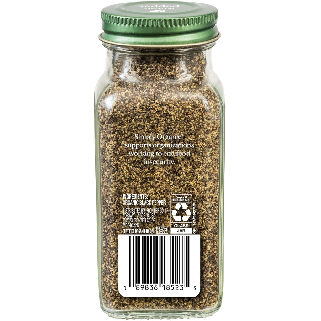 Simply Organic, Pepper Black Organic, 2.31 Ounce