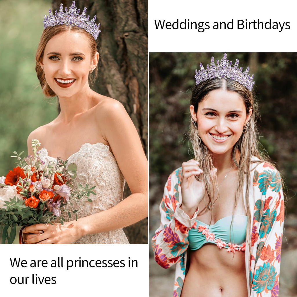 VELSCRUN AB Silver Crystal Birthday Queen Tiara Crowns for Women Girls Birthday Queen Headband Sash Elegant Princess Crown with Combs Hair Accessories Happy Birth Party Decorations Mom Gift