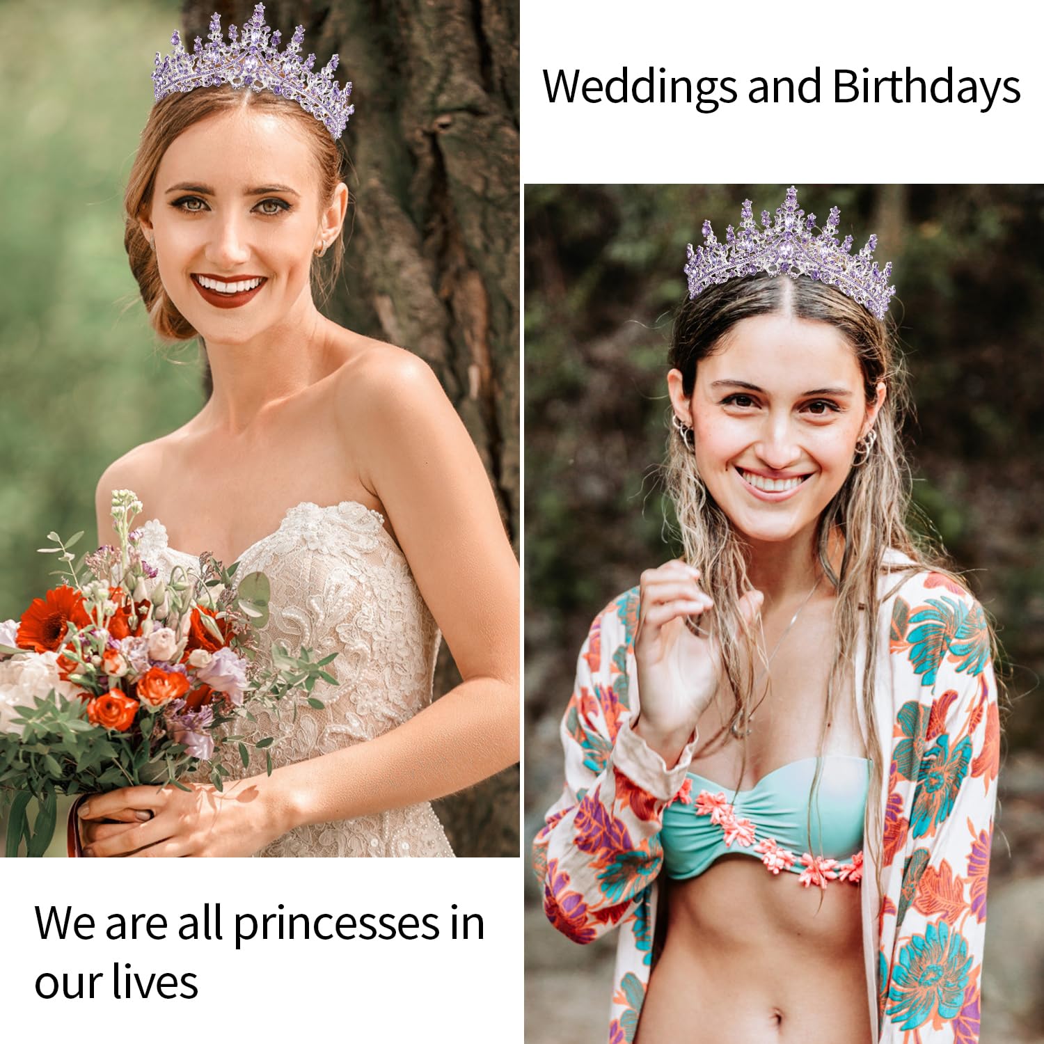 VELSCRUN AB Silver Crystal Birthday Queen Tiara Crowns for Women Girls Birthday Queen Headband Sash Elegant Princess Crown with Combs Hair Accessories Happy Birth Party Decorations Mom Gift