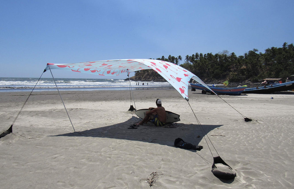 Neso Grande Portable Beach Tent Sun Shelter - Lightweight Beach Shade Canopy - Easy Setup for Family Outings - Patented Reinforced Corners - UPF 50+ Sun Protection - 7ft Tall, 9 x 9ft