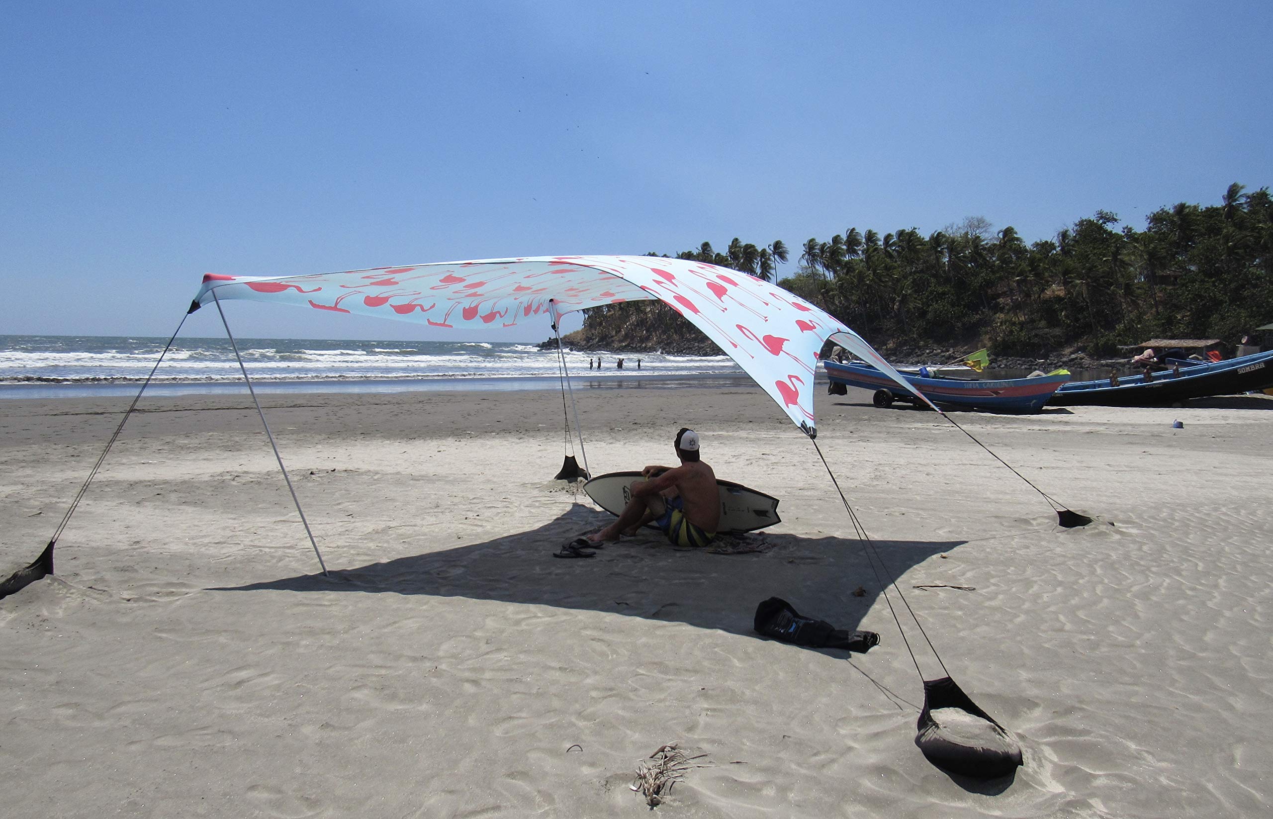 Neso Grande Portable Beach Tent Sun Shelter - Lightweight Beach Shade Canopy - Easy Setup for Family Outings - Patented Reinforced Corners - UPF 50+ Sun Protection - 7ft Tall, 9 x 9ft