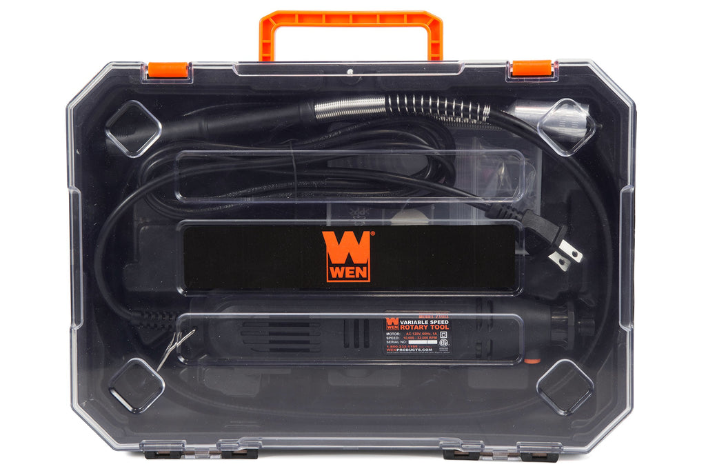 WEN 20V Max Cordless Variable Speed Rotary Tool Station with Flex Shaft, 40 Accessories, 2Ah Li-Ion Battery, and Charger (20923)