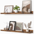 Heimlove Picture Ledge Shelf, Small Floating Shelves Set of 2, 16 Inches Picture Shelf for Wall with Ledge, Kids Bookshelf Wall Mounted for Living Room Bedroom Decor Books Photo Frames, Black