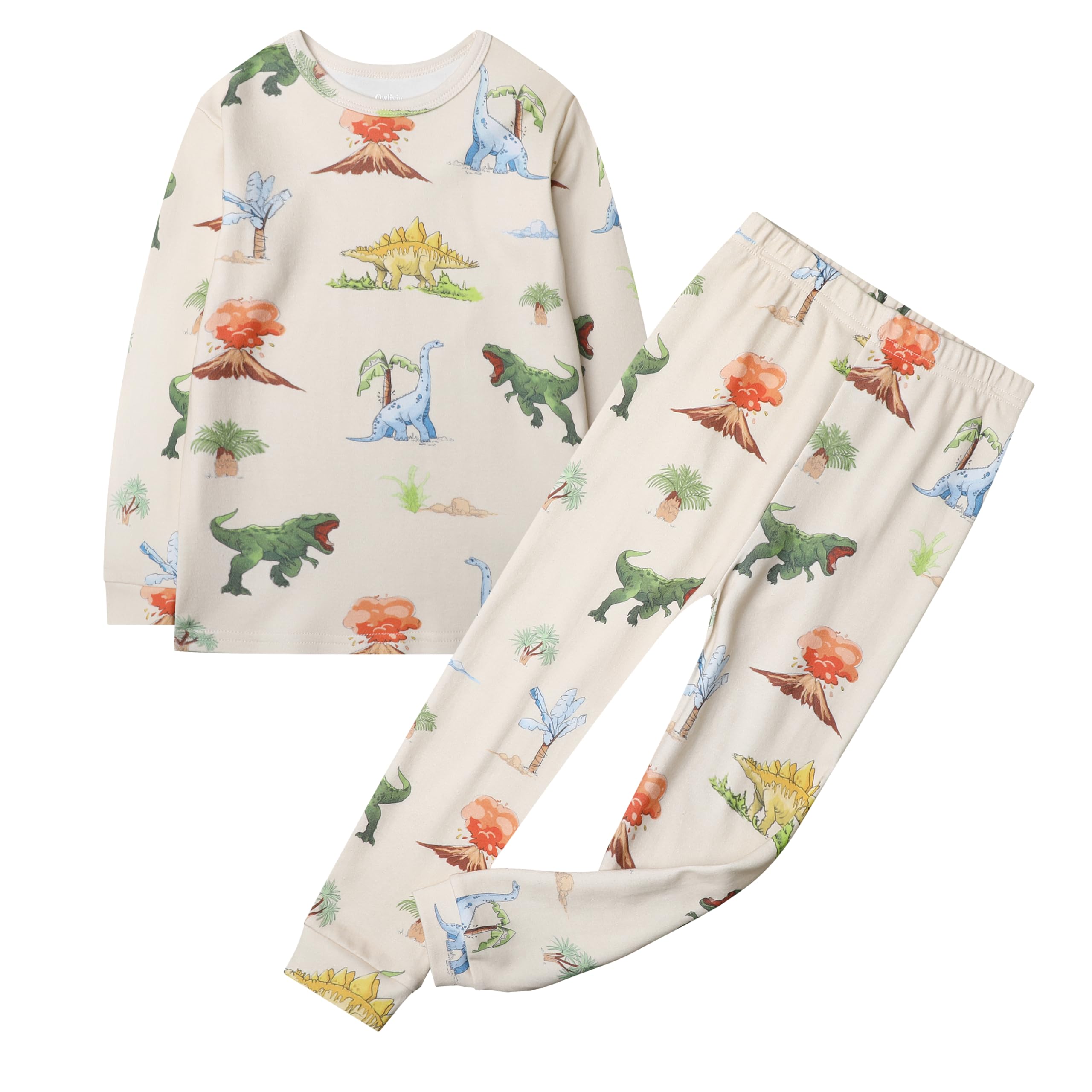 Owlivia 100% Organic Cotton Baby Long Sleeve Pajama Sets, Toddler Boy Girl 2-Piece Sleepwear