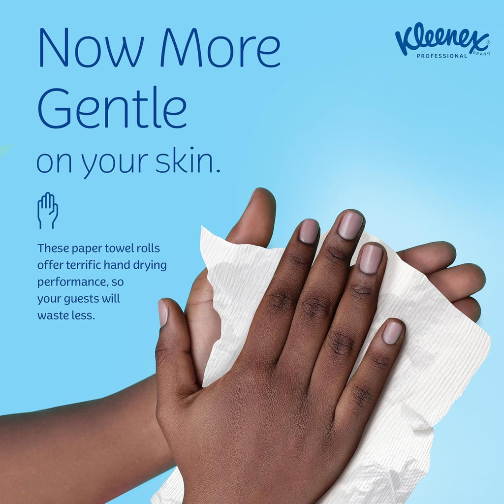 Kleenex Professional Universal Hard Roll Paper Towels, Bulk (01080), Hardwound 1.5" Core, Premium Absorbency Pockets, White (12 Rolls at 425' Each, 5,100'/Case)