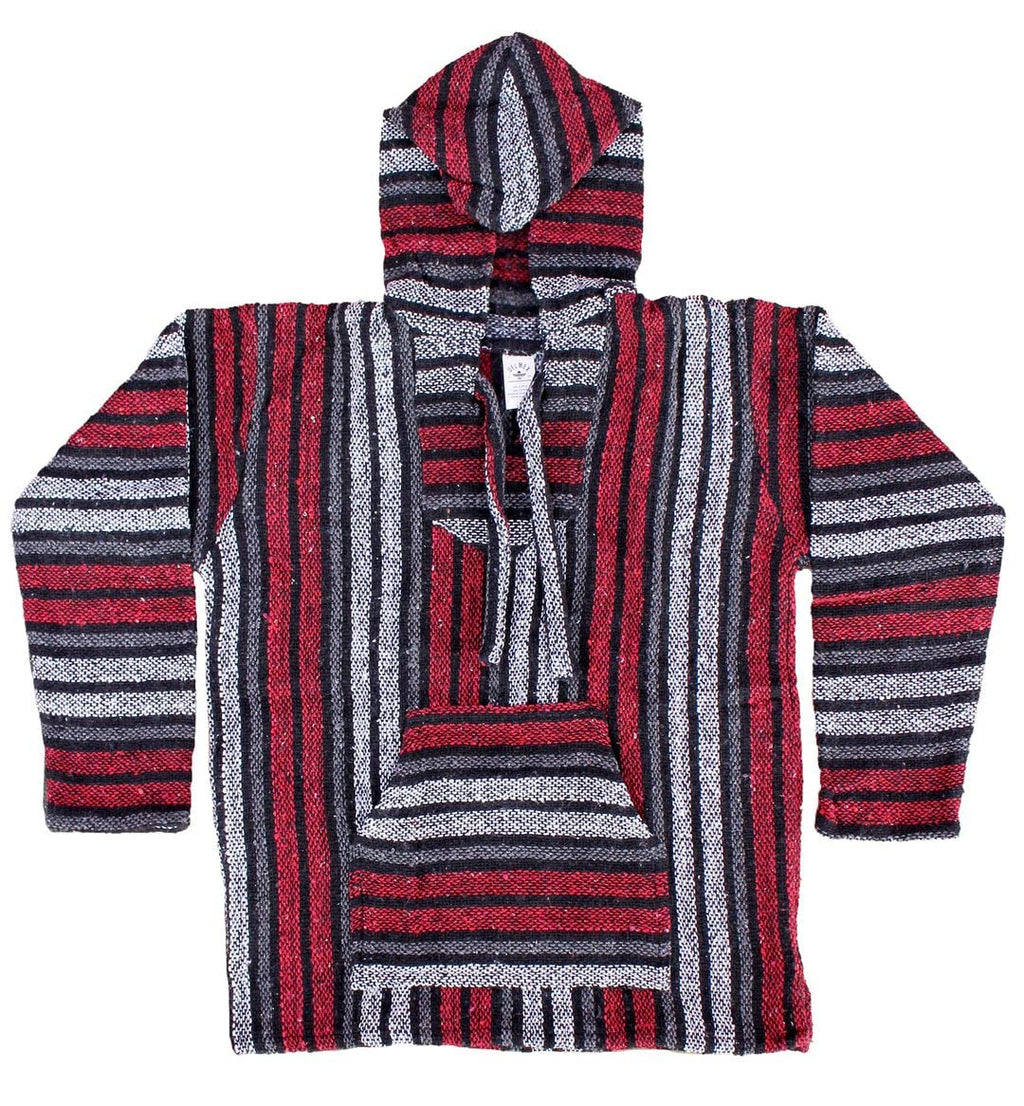 Del Mex Mexican Baja Hoodie Hippie Surf Poncho Sweater Sweatshirt Pullover Jerga