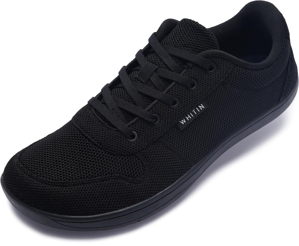 WHITIN Men's Wide Toe Box Barefoot Sneakers + Breathable Knit Walking Shoes