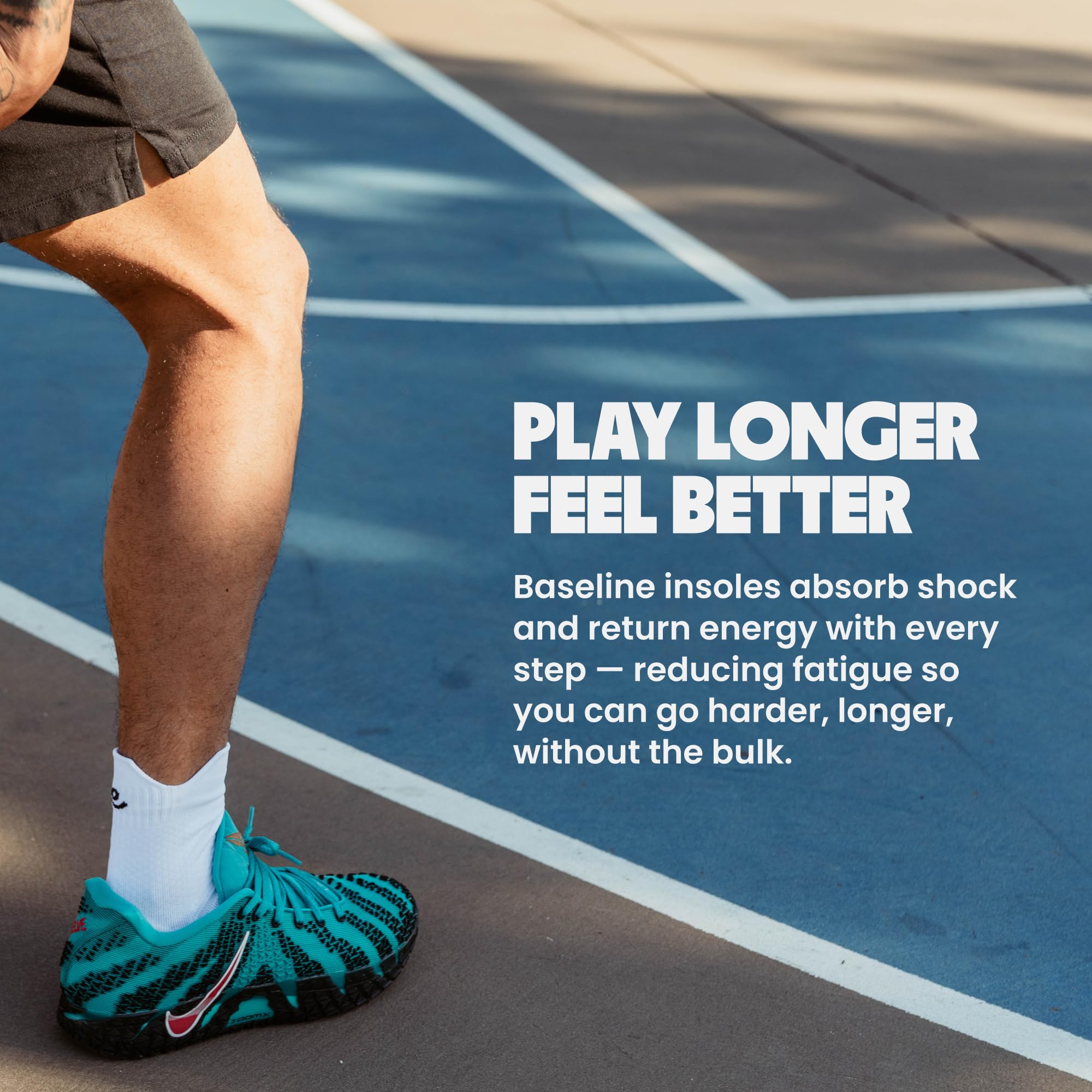 MOVE Baseline - All-Purpose Insoles - Sock Liner - Ultra Thin Shock Absorption - Maximum Freedom of Movement and Energy Return for Cleats, Shoes, Running, Basketball, Baseball (M4-4.5/WM 5.5-6)
