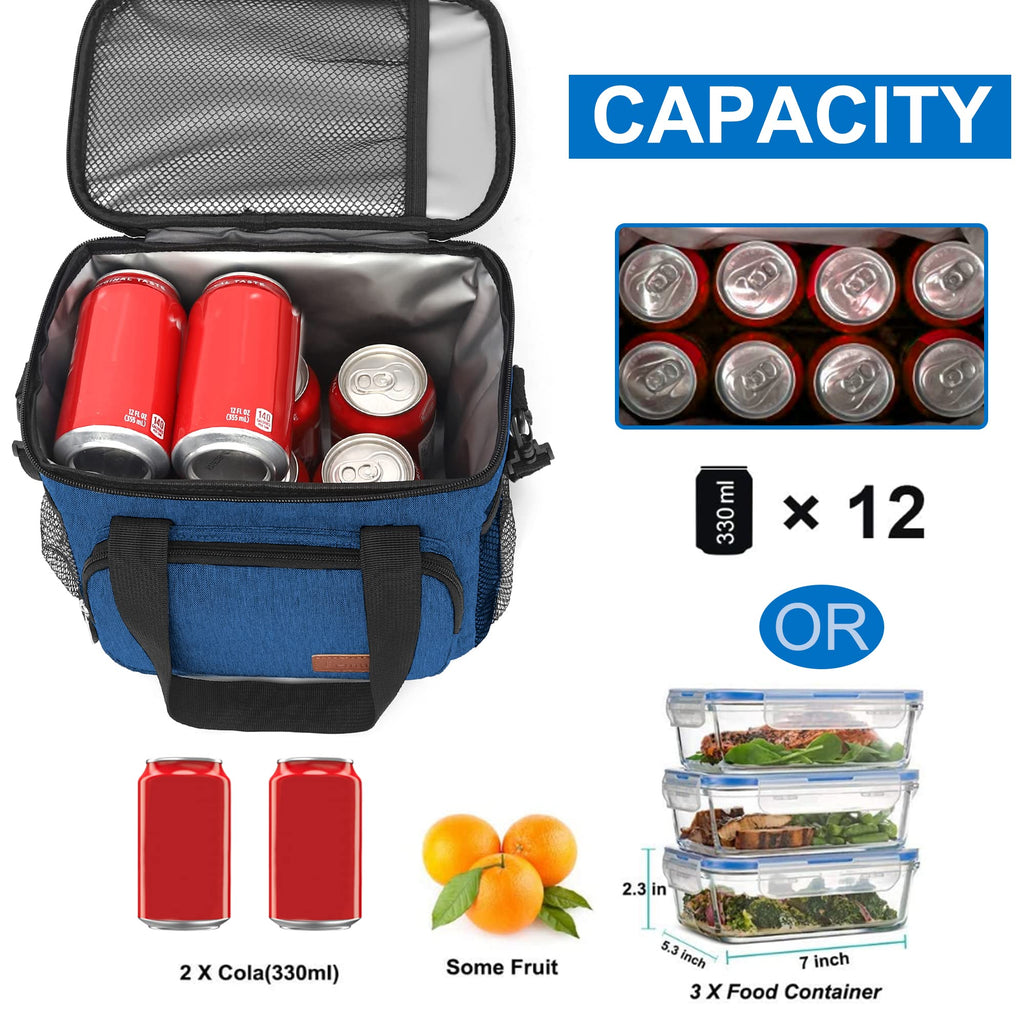 Femuar Lunch Bags for Women/Men, Insulated Lunch Bag for Work Office Picnic - Large Lunch Cooler Bag Leakproof Lunch Box with Adjustable Shoulder Strap for Adults - Grey (15L)