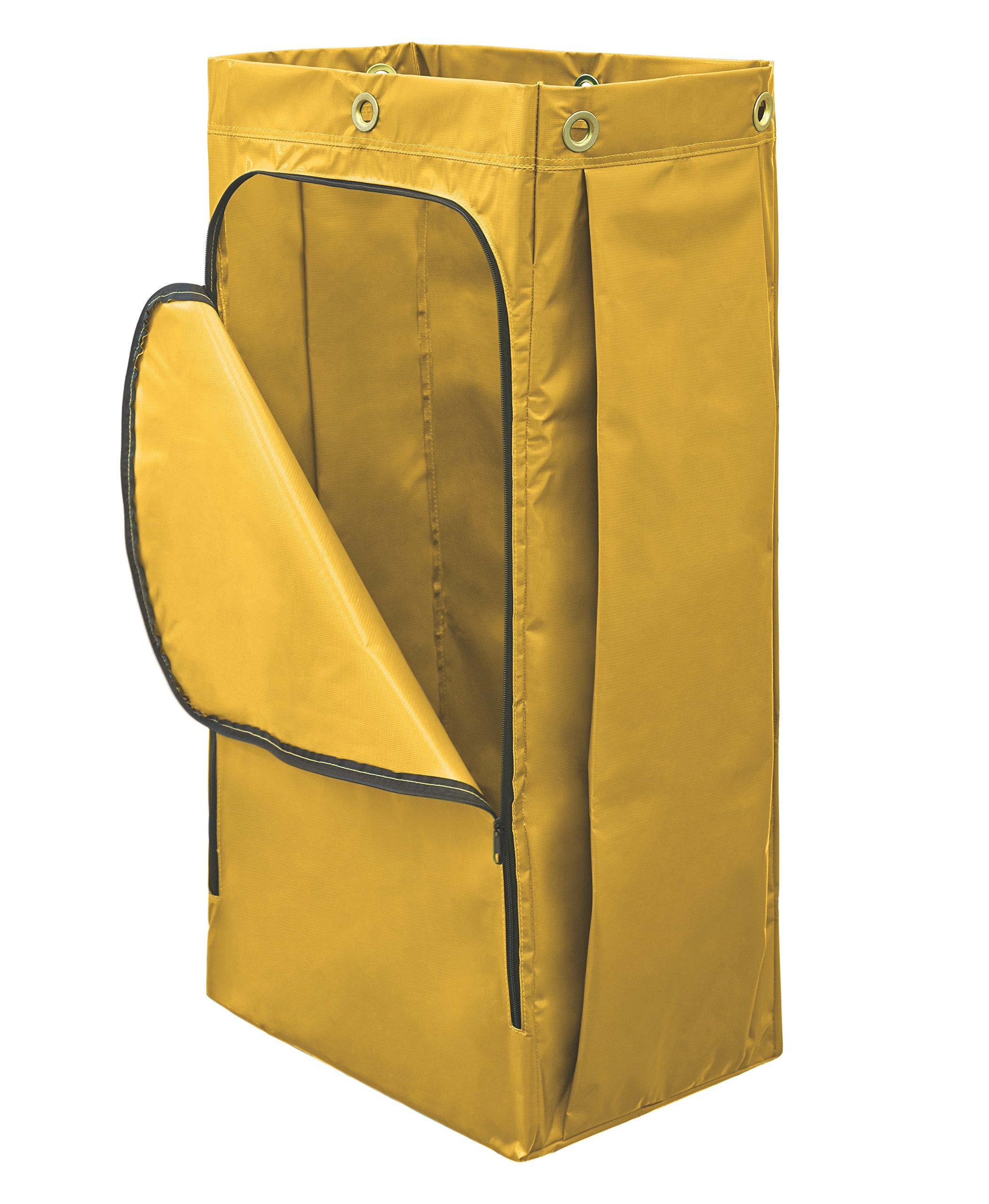 Rubbermaid Commercial Products Cleaning Cart Bag 30-Gallon Yellow Collecting Refuse or Laundry Items Janitorial and Housekeeping Carts Zippered Front