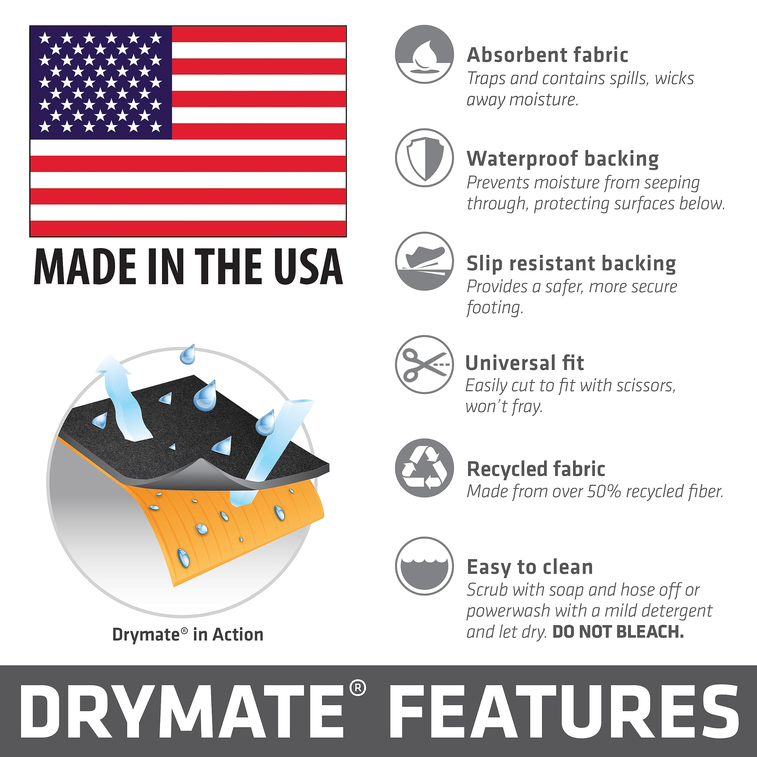 Drymate Tent Carpet Mat, Protective Waterproof Liner Keeps You Warm & Dry, Camping Floor Rug Accessory (60" x 74"), Durable, Lightweight, Soft & Comfortable, Trimmable Material (USA Made) (Charcoal)