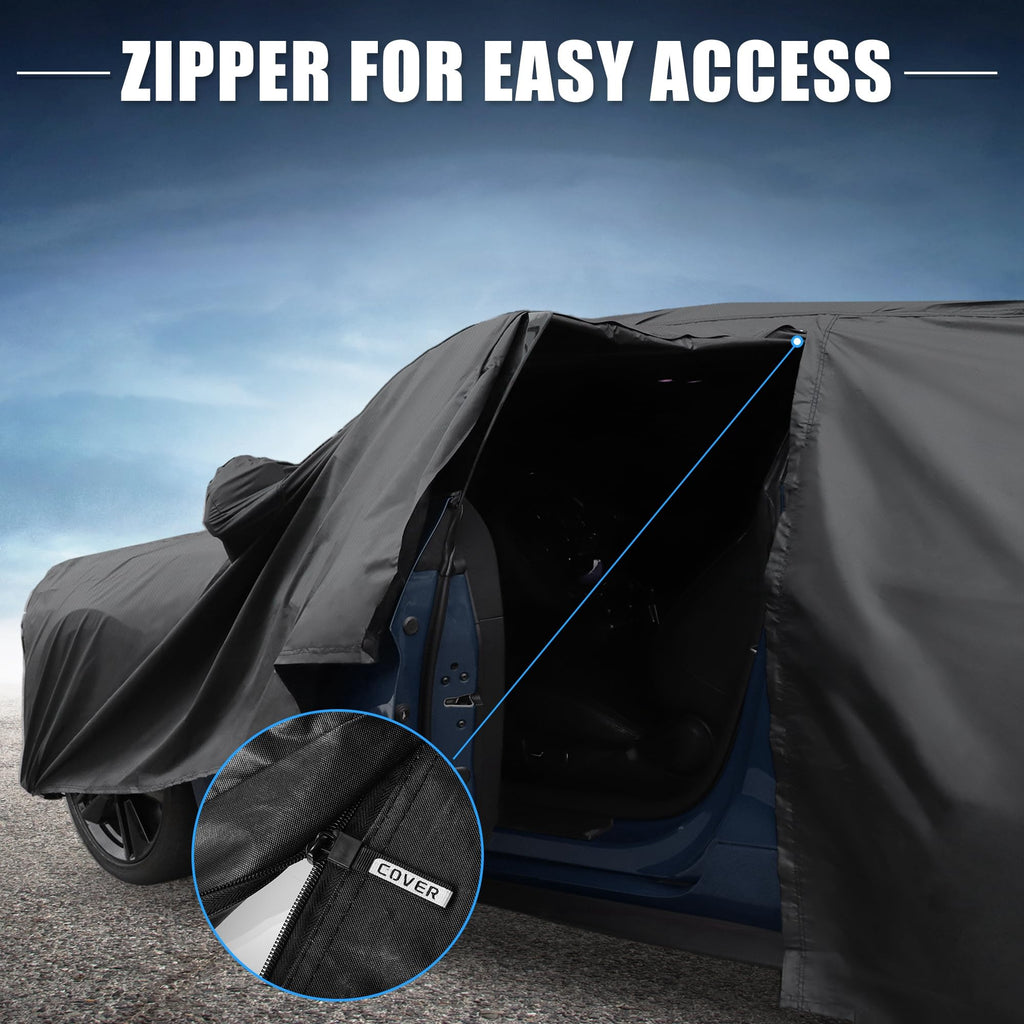 X AUTOHAUX Car Cover for Mini Cooper 2DR 2002-2021 210D-PU Outdoor Full Car Cover All Weather with Door Zipper