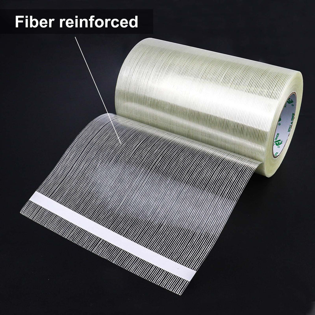 BOMEI PACK Wide Strapping Tape, 4Inch Heavy Duty Reinforced Packing Tape, Fiberglass Filament 60yds 5.5Mil