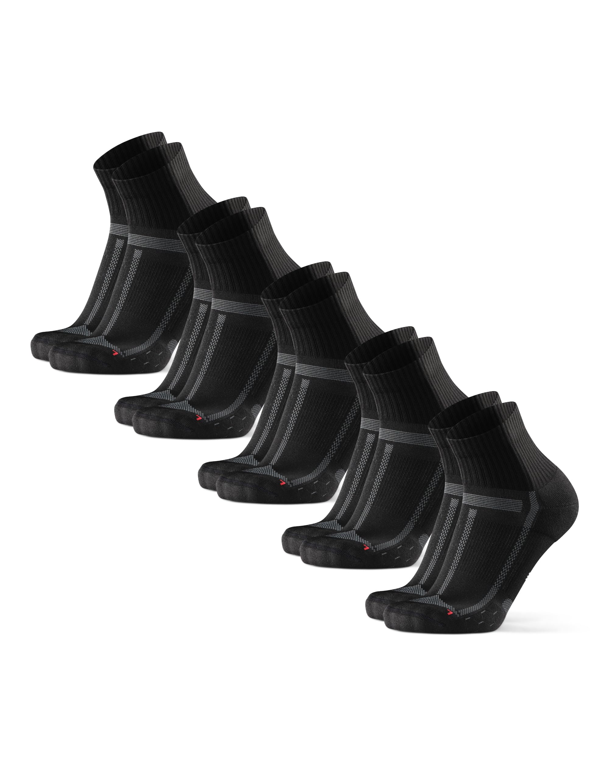 DANISH ENDURANCE Ultra-Comfort Quarter Running Socks, Performance Socks, Men & Women - 3 or 5 Pack