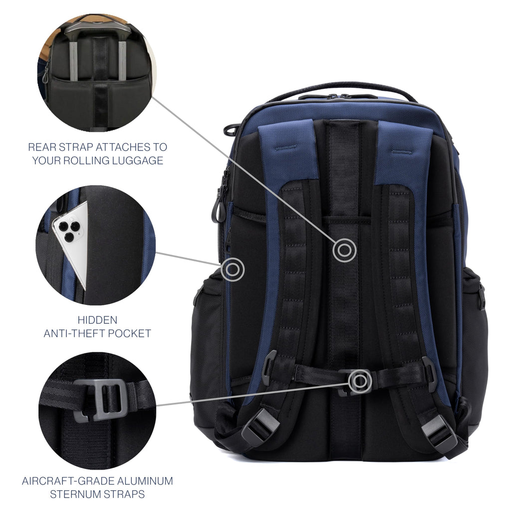 Travelpro Altitude Large Expandable Travel Laptop Backpack 30-36L, 16 Inch Laptop, Water Resistant, Work, Business, Men and Women, Aviator Navy
