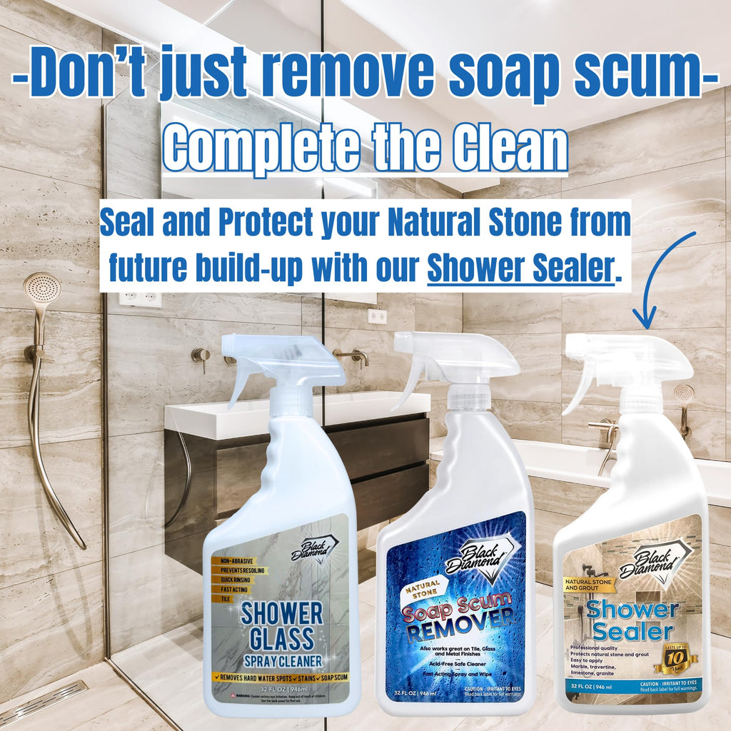 Natural Stone and Grout Penetrating Shower Sealer. Marble, Granite Travertine, Limestone. Protects Making Them Easy to Clean. Works Also on Grout in Tile, Ceramic, and Porcelain. 1-Quart