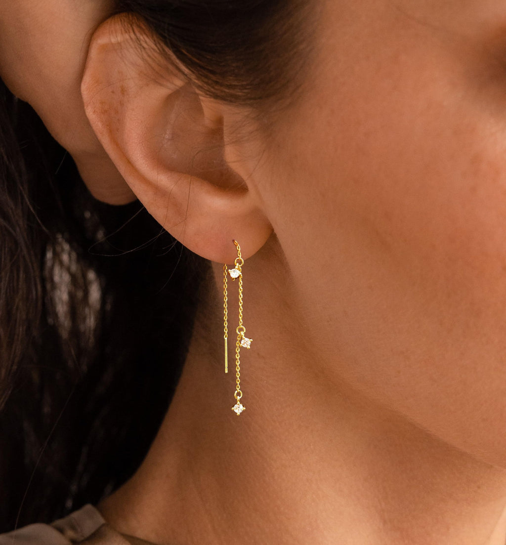 Gold Earrings for Women Trendy, Simple Dainty 14K Gold Plated Paperclip Square Chain Link Dangle Hoops Earrings Pin Stud Huggie Earrings Lightweight Hypoallergenic Minimalist Aesthetic Gold Jewelry for Christmas Gifts