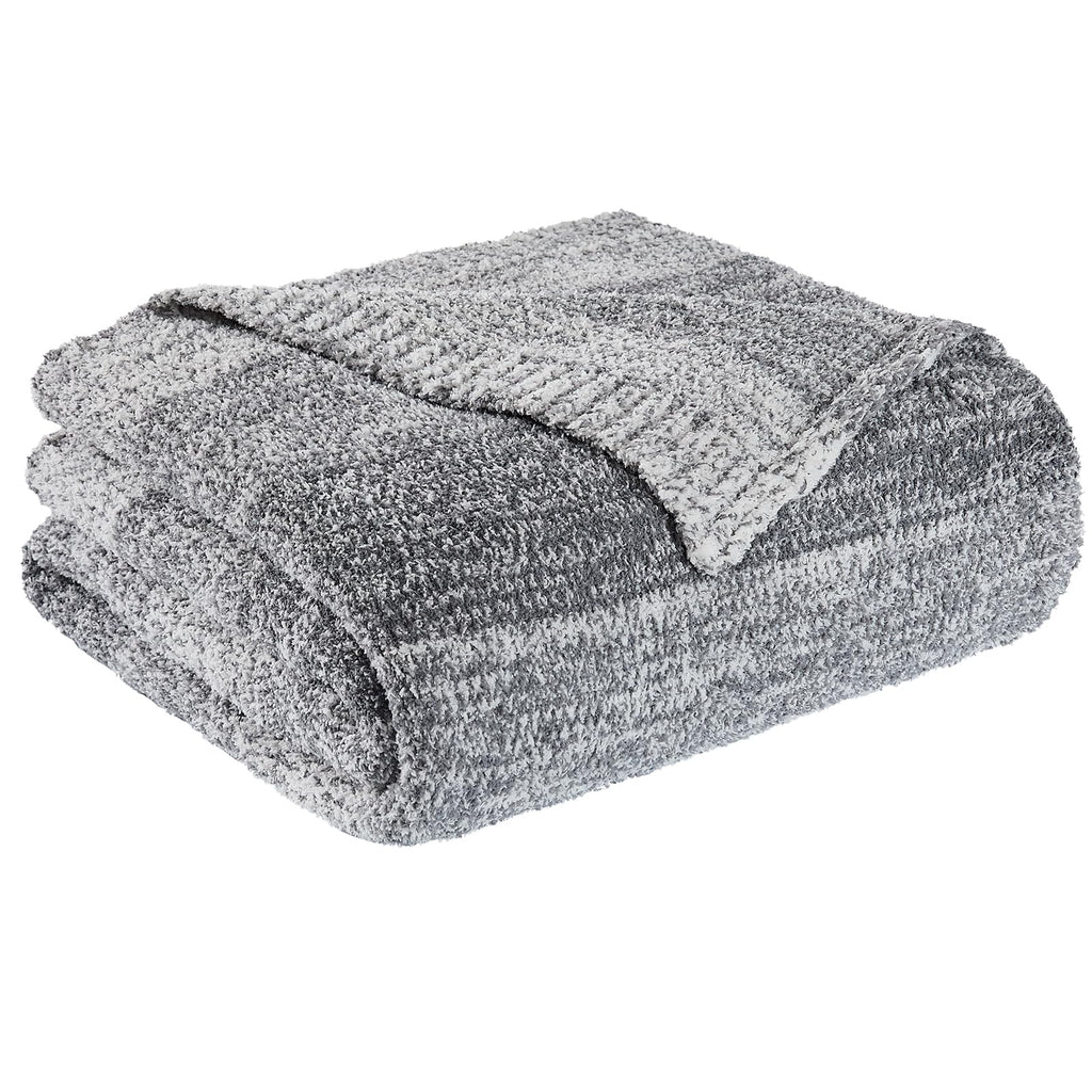 Checkered Throw Blanket, Black Soft Cozy Fluffy Knitted Throw Blankets for Couch, Sofa, Bed, Chair, Warm Fuzzy Travel Picnic Lightweight Plaid Blanket, 50x70 inches