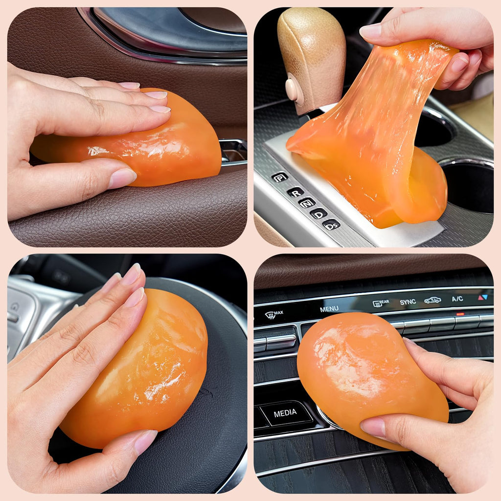 TeSabMi Car Cleaning Gel Car Cleaning Putty Car Putty Car Interior Cleaner Car Slime Car Detailing Kit Car Accessories Gifts for Men Women Stocking Stuffers Red