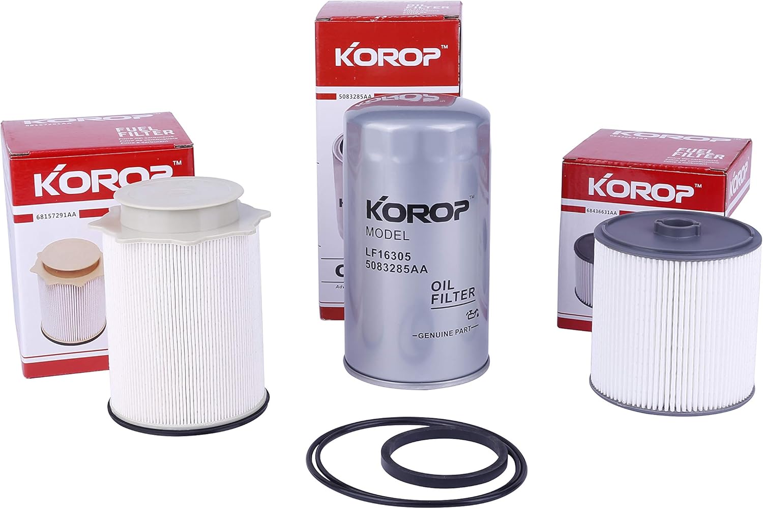 6.7 Cummins Fuel Filter Water Separator and Oil Filter Kit Compatible with 2019-2024 Dodge Ram 2500 3500 4500 5500 6.7L Cummins Turbo Diesel Engines Replaces# 68436631AA 68157291AA 5083285AA
