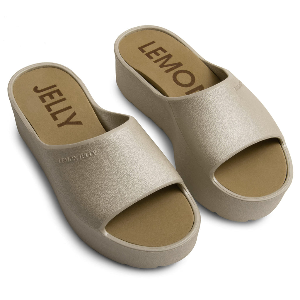 Lemon Jelly Women's Sunny Platform Sandals - Cute Water-Friendly Comfort Wedges for the Beach or Casual Wear - Super Lightweight Slip-On Flip Flops for Ladies