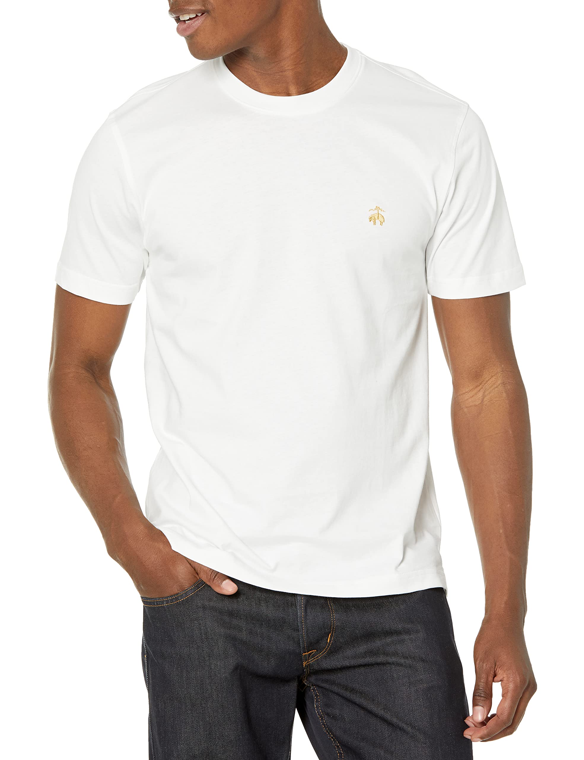 Brooks Brothers Men's Short Sleeve Cotton Crewneck Logo T-Shirt