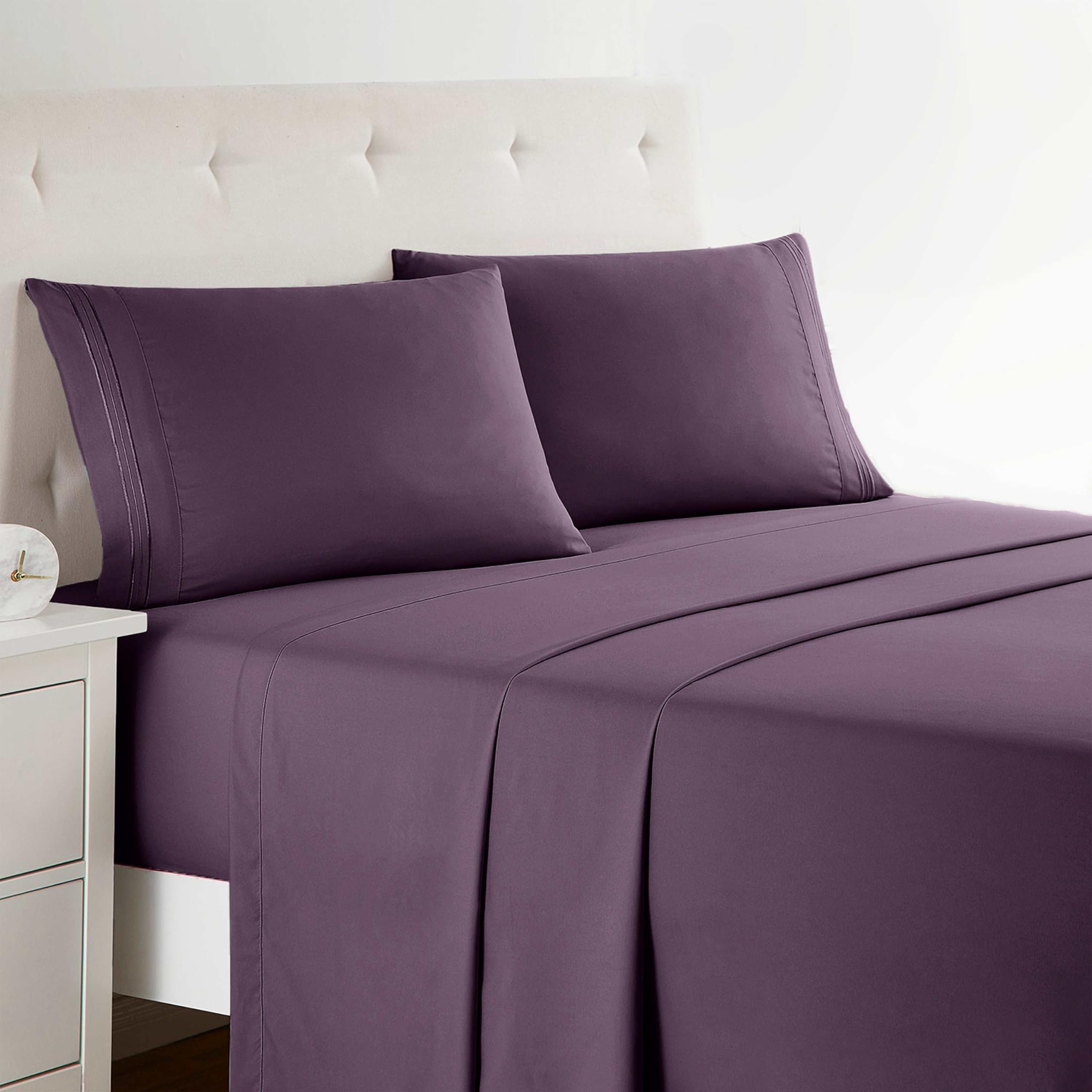 Clara Clark Bed Sheets, Premier 1800 Series 4 Piece Bed Sheet Set, Deep Pocket, Wrinkle, Fade, Stain Resistant, Luxury Soft Bedding Sheets & Pillowcases, Twin, Beach Blue