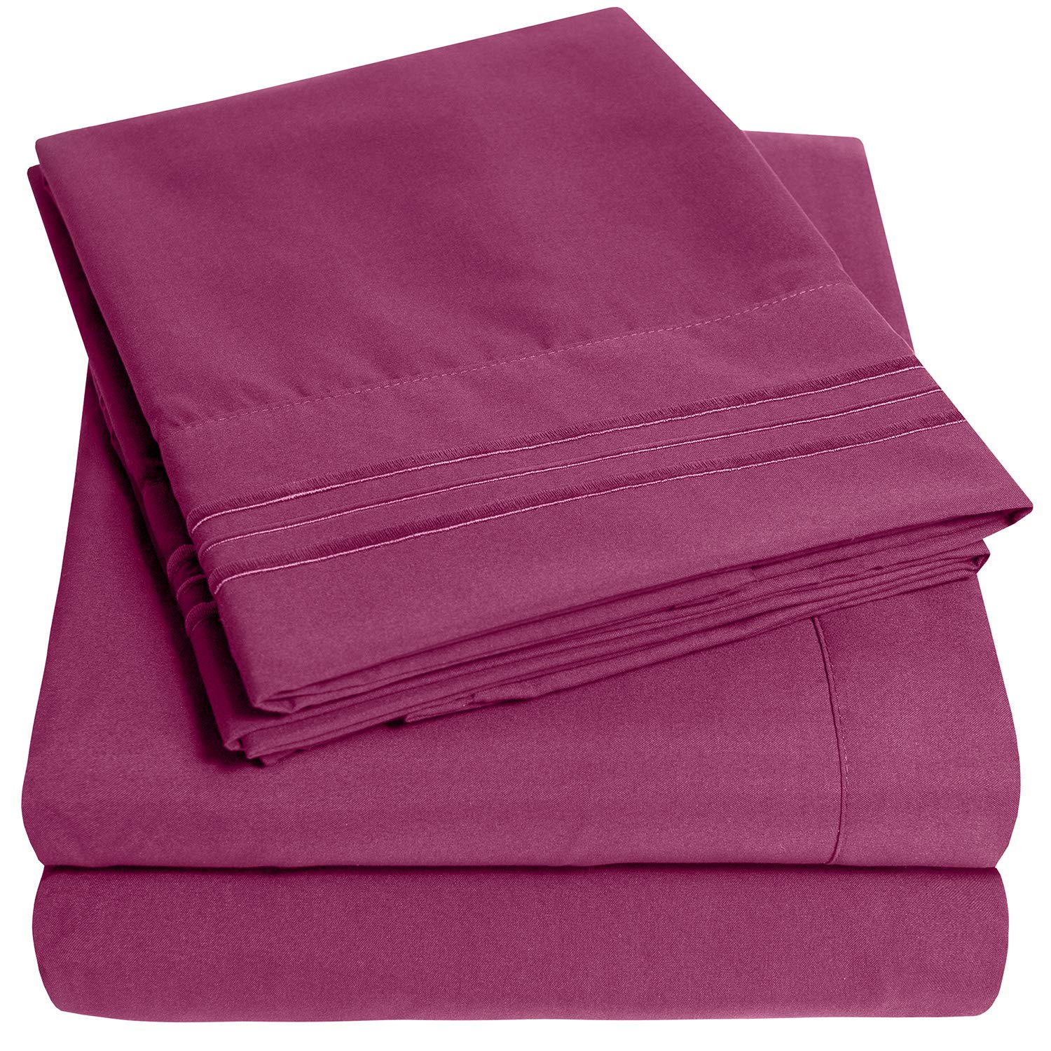 1500 Supreme Collection Extra Deep Pocket Sheets Set - Luxury Soft Bed Sheets, Wrinkle Free, Bedding, Over 40 Colors, 21 inch Extra Deep Pocket, Twin, Black