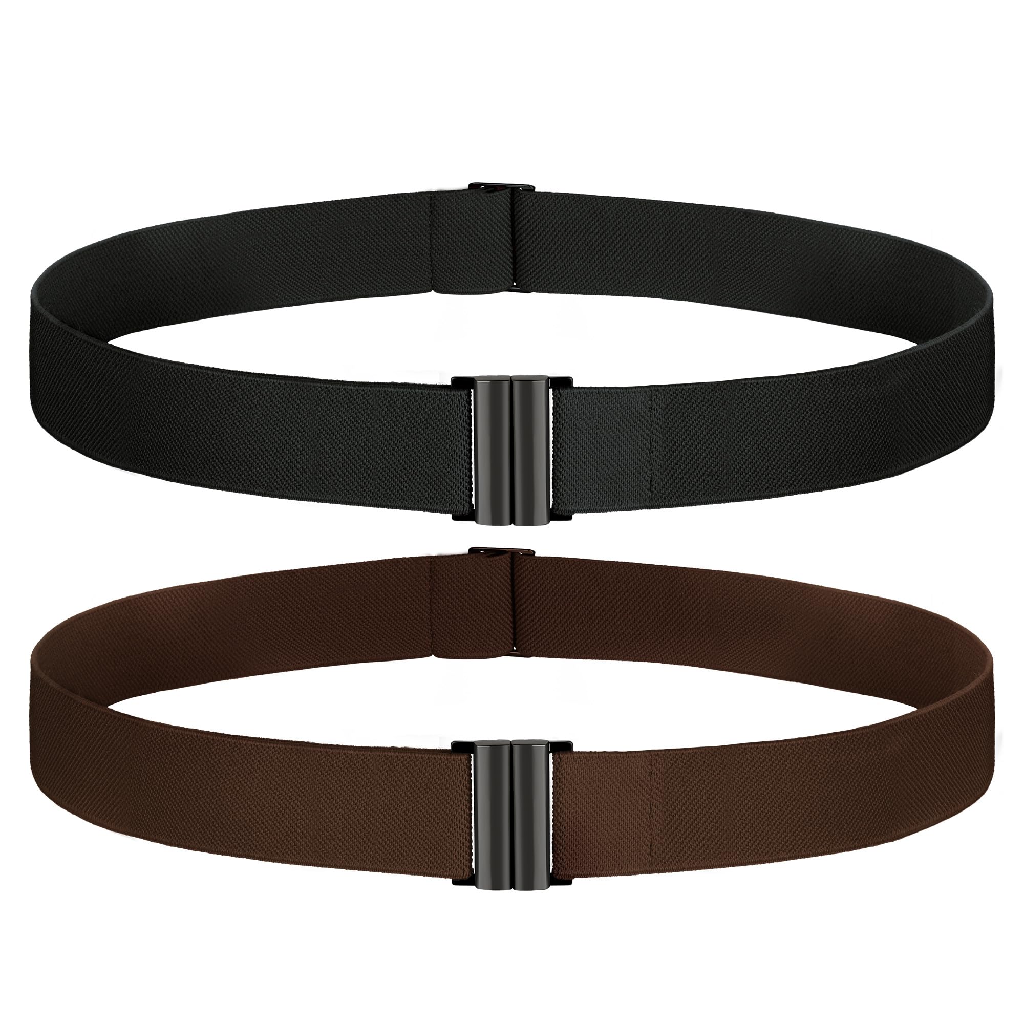 TOURZOO No Show Invisible Belt for Women/Men Elastic Web Strap Waist Stretch Belt with Flat Buckle for Jeans Pants Dresses