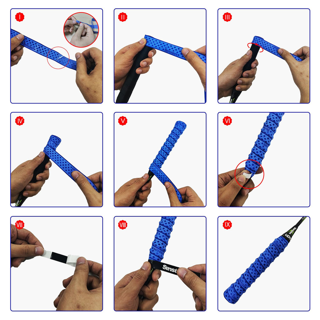 Senston New Rackets Grip Anti Slip Perforated Super Absorbent Tennis Overgrip Badminton Overgrip Pickleballs Overgrip