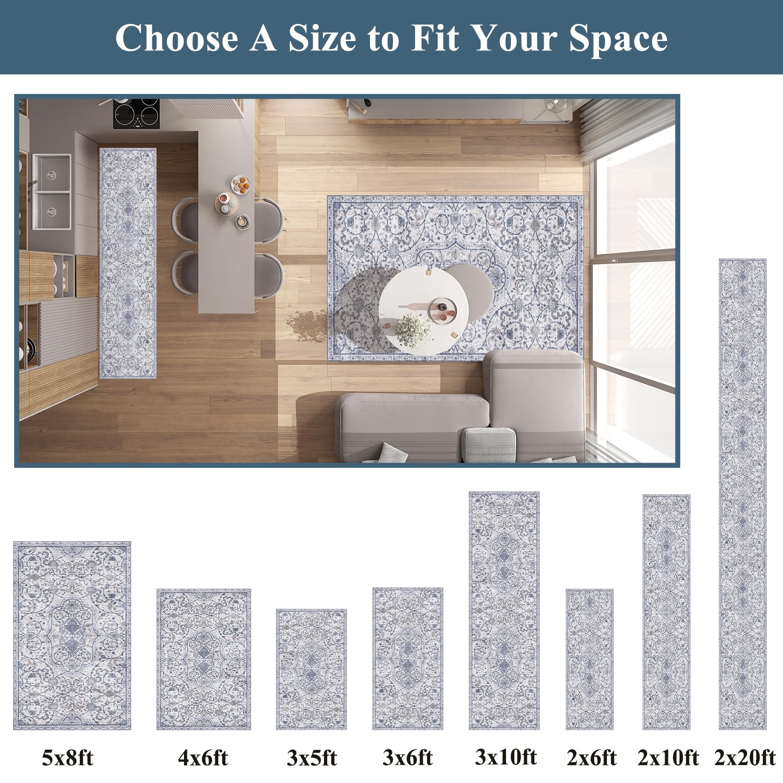 Clear Frosted Floor Mat, PVC Durable Anti-Scratch Floor Mat (24"x 36")