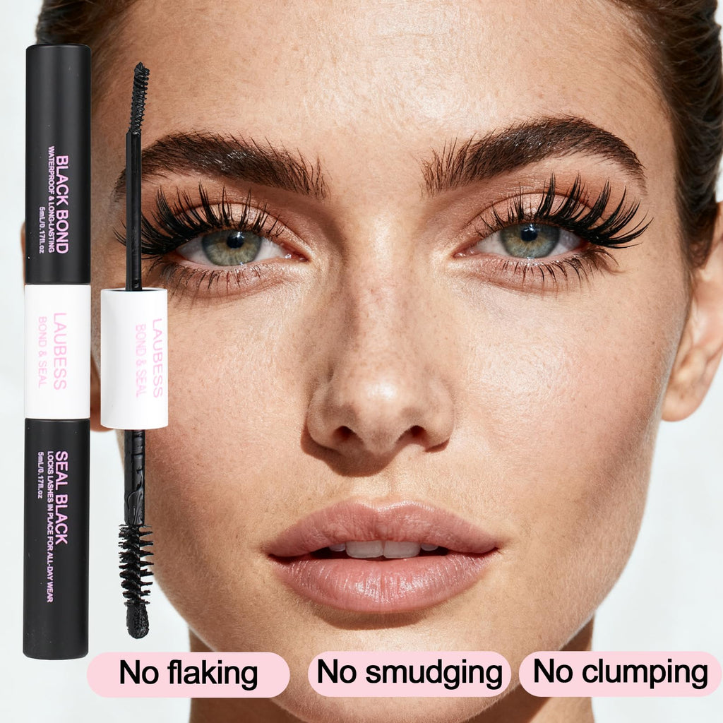 Lash Bond and Seal Mascara for Long Lasting Waterproof Eyelash Extensions - 5ml+5ml