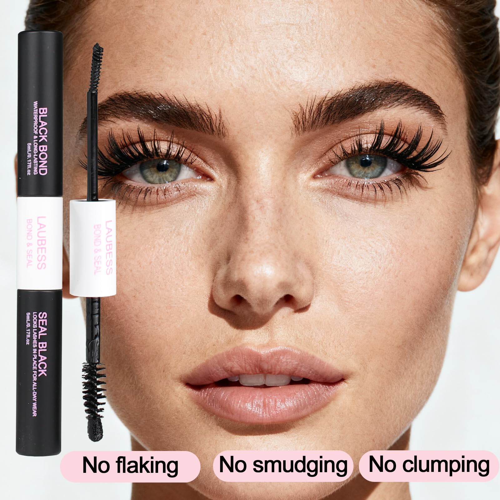 Lash Bond and Seal Mascara for Long Lasting Waterproof Eyelash Extensions - 5ml+5ml