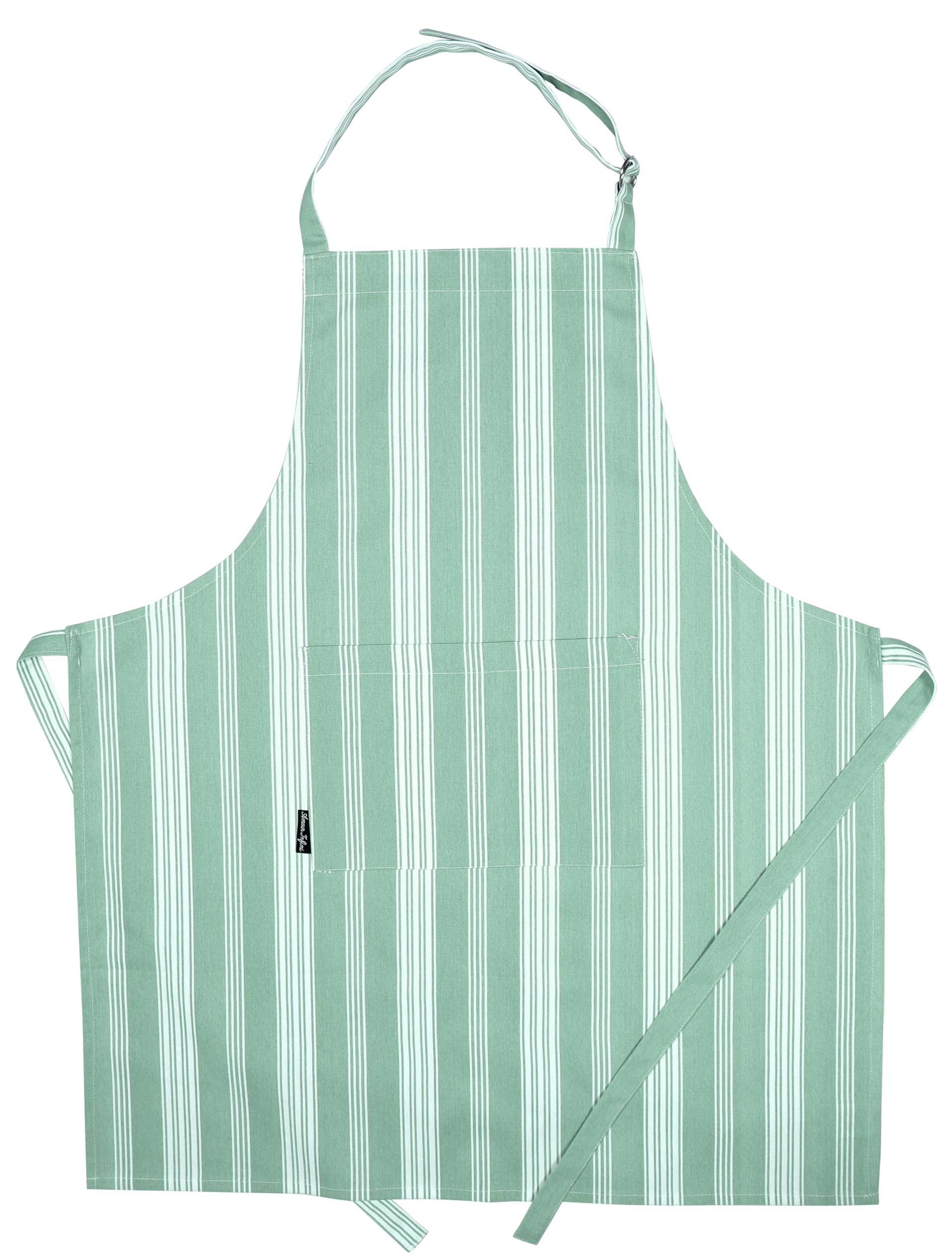 AMOUR INFINI Cotton Aprons for Women with Pocket, Adjustable Strap & Waist Ties - Washable Aprons for Baking, Cooking, Gardening (27.5 x 33 Inches - Blooming Floral)