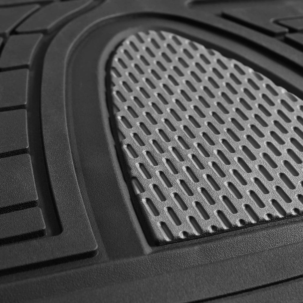 FH Group Automotive Floor Mats - Heavy-Duty Rubber Floor Mats for Cars, Universal Fit Full Set, Climaproof Floor Mats, Trimmable Floor Mats for Most Sedan, SUV, Truck Floor Mats Beige