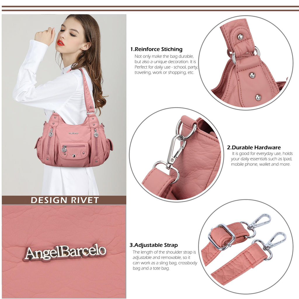 Angel Barcelo Purses for Women Soft PU Leather Shoulder Bag Crossbody Purse and Handbags