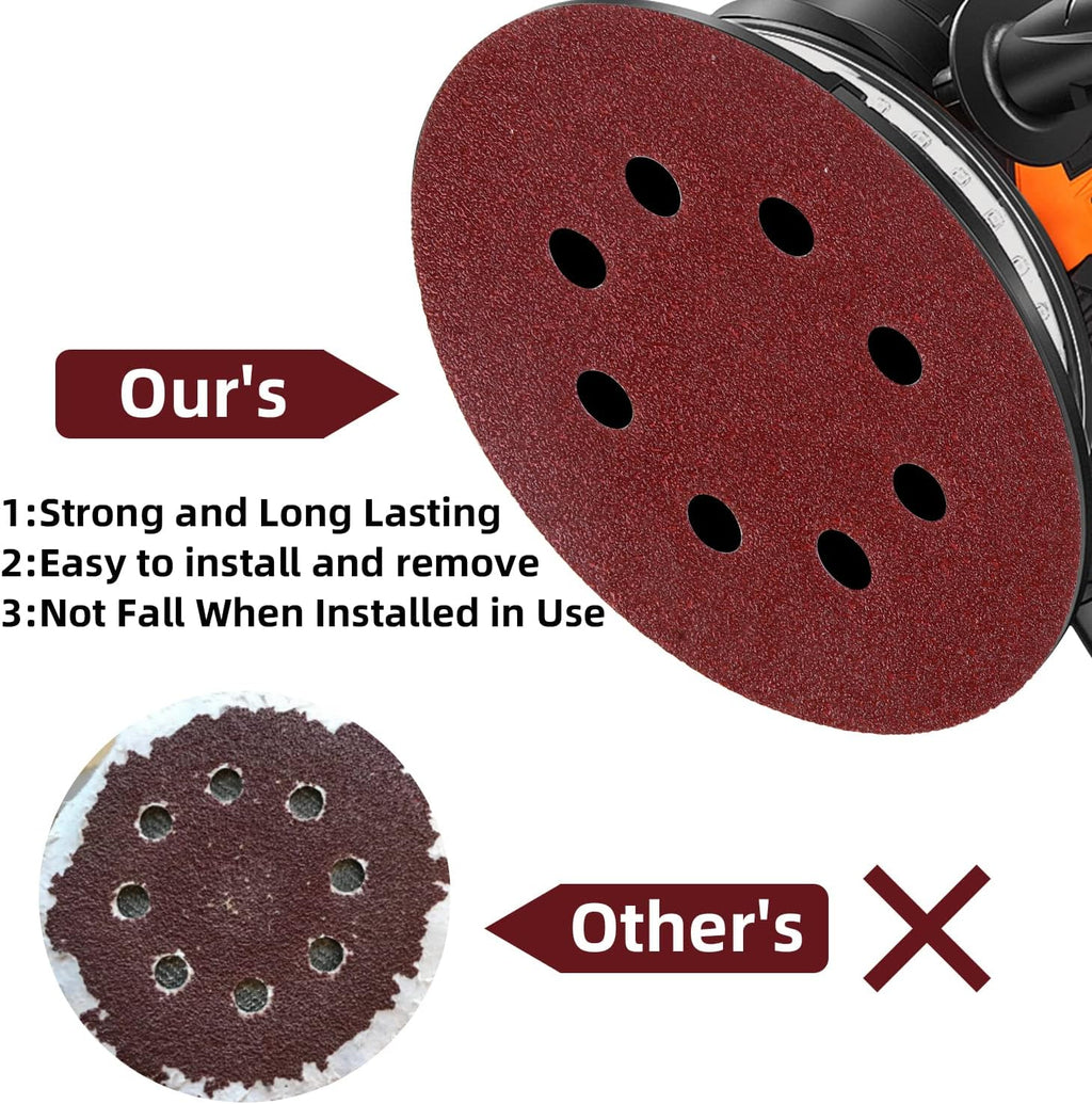 100 PCS 5 Inch Sanding Discs Hook and Loop Sandpaper for Random Orbital Sander 1000 Grit