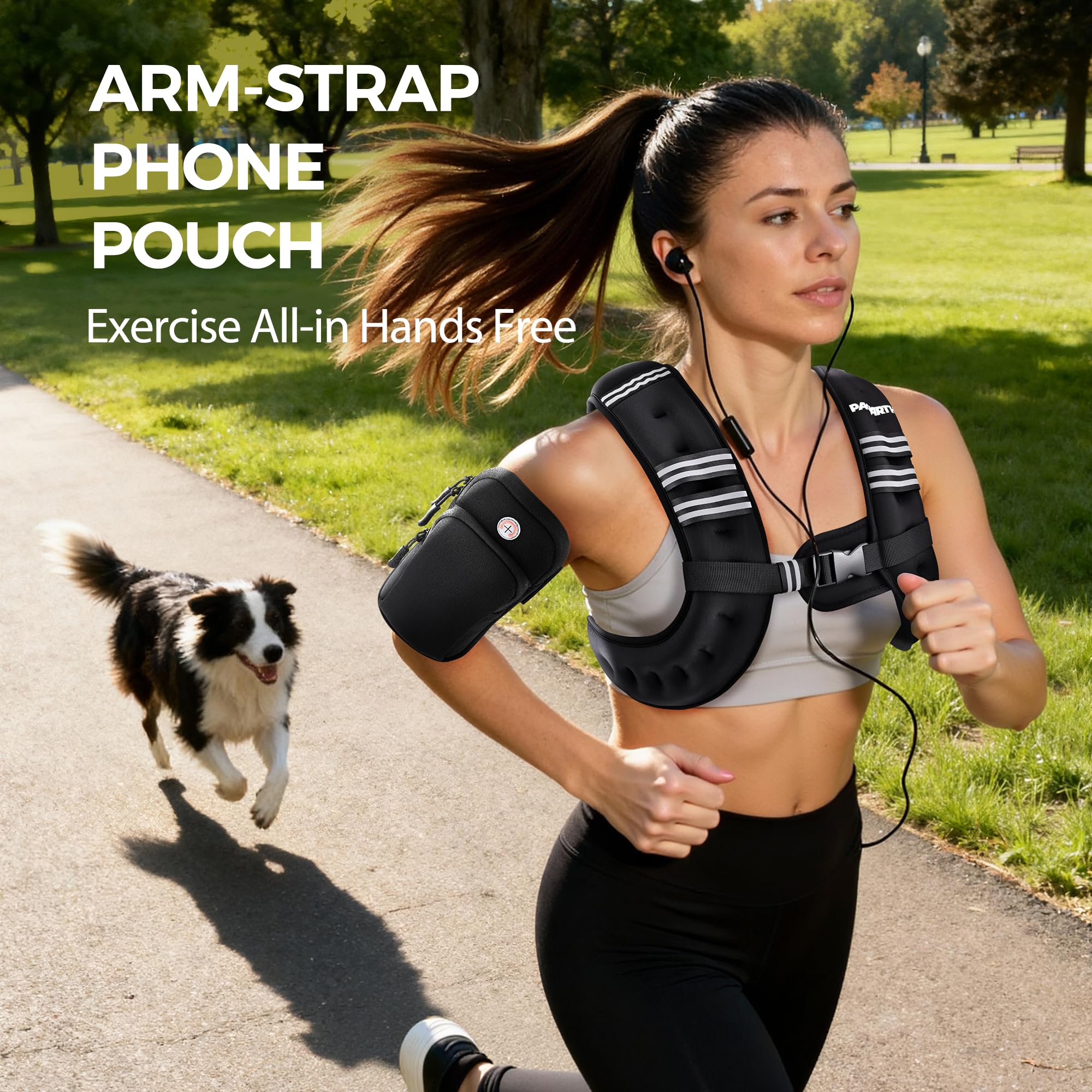 PACEARTH Weighted Vest,6lb/8lb/10lb/12lb/16lb/20lb/25lb/30lb Weight Vest with Reflective Stripe, Body Weight Vests for Women, Men, Weight Loss Workout, Strength Training, Running, Walking, Jogging