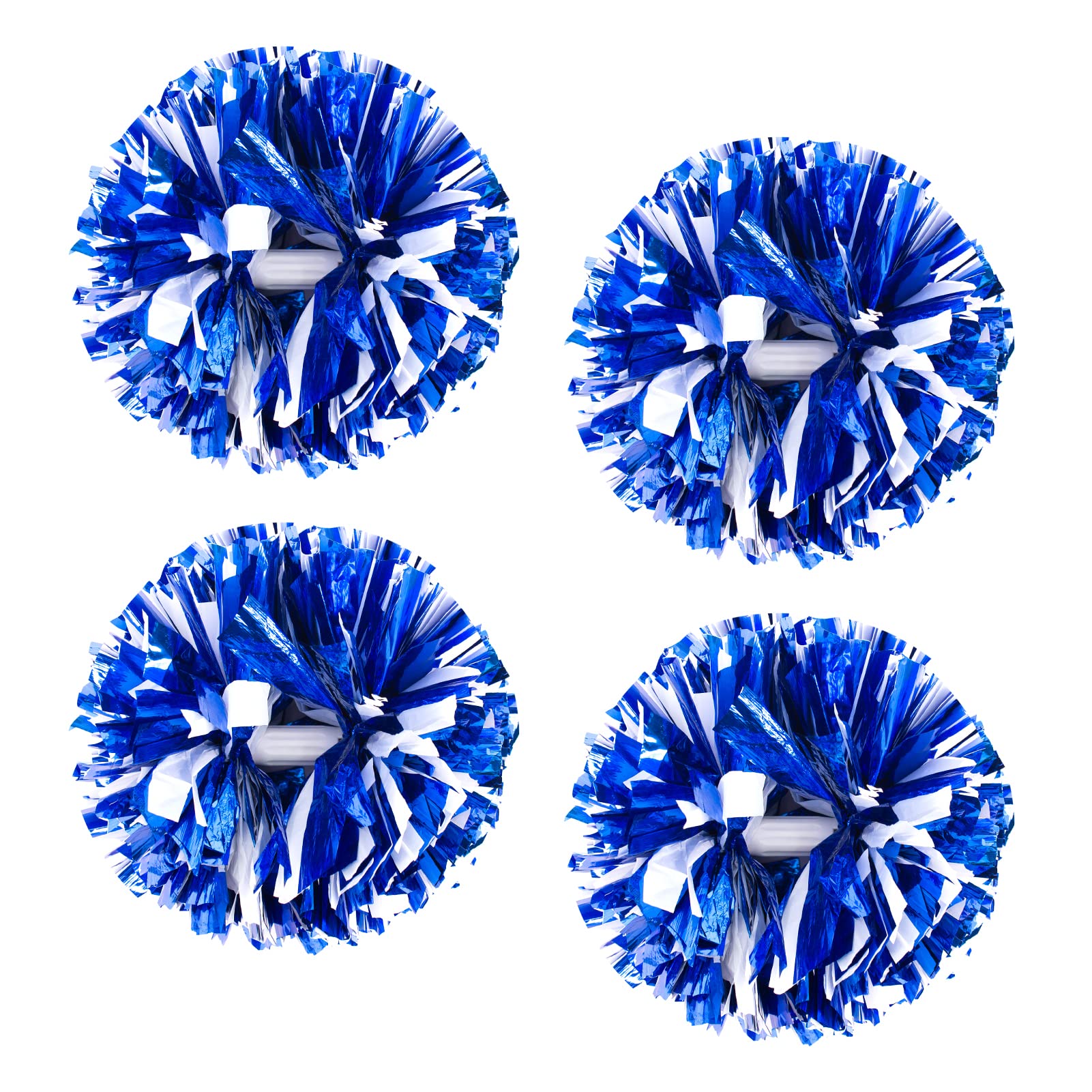 4Pcs Metallic Cheerleading Pom Poms, Creatiee 2 Pair Cheerleader Cheering Squad Pompoms for School Sports Dance Games Team Spirit Cheer