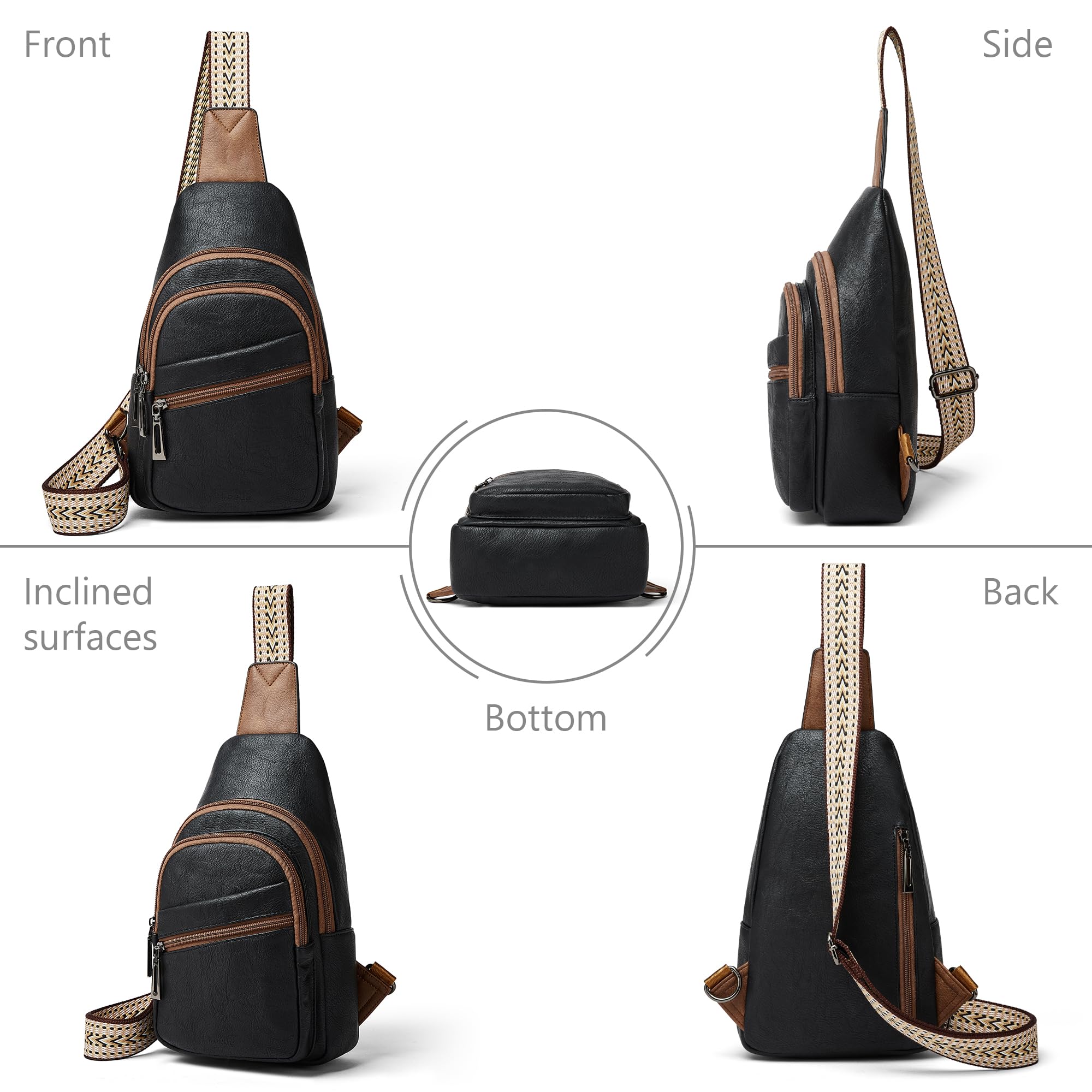 Sling Bag Crossbody Bags for Women Small Cross Body Bag Fanny Packs Chest Sling Purse for Daily Travel Leisure Sport