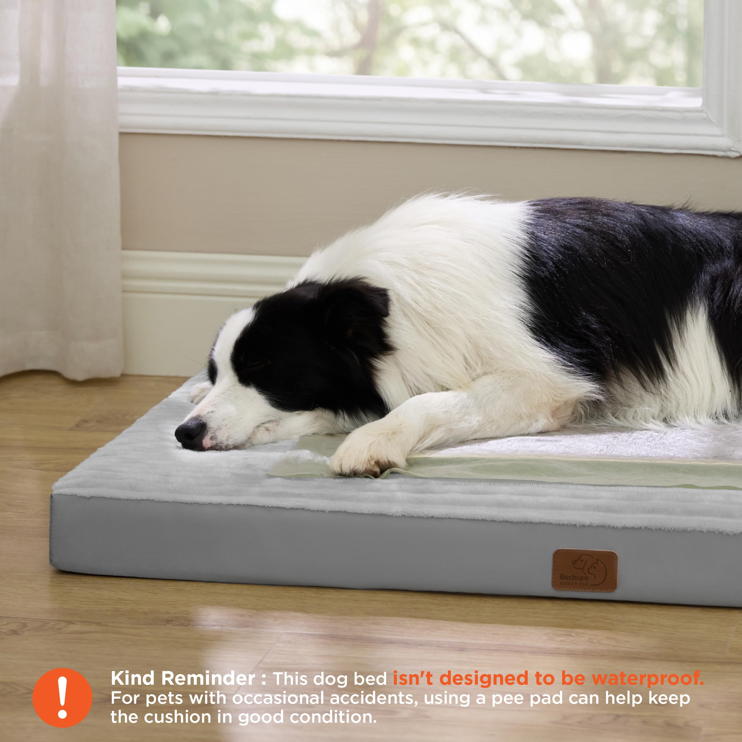 Bedsure ComfyFleece Dog Bed for Small Dogs - Orthopedic Pet Beds with Removable Washable Cover, NOT Waterproof Egg Crate Foam Puppy Mat, Suitable for Pet Up to 20 lbs, 23"x17"x2.8", NOT for Chewers