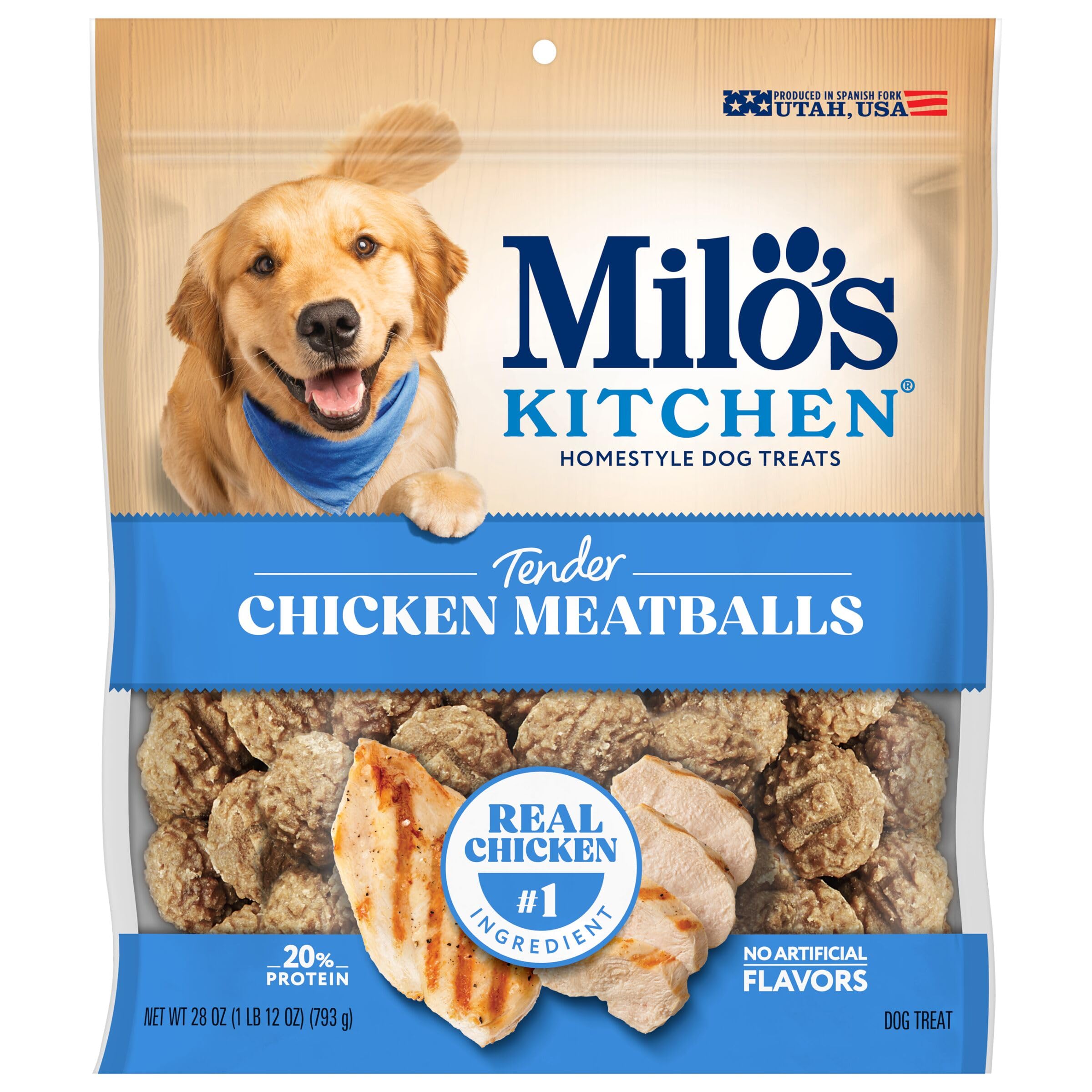 Milo's Kitchen Homestyle Dog Treats, Beef Sausage Slices, 10 Ounce, High Protein, No Artificial Flavors