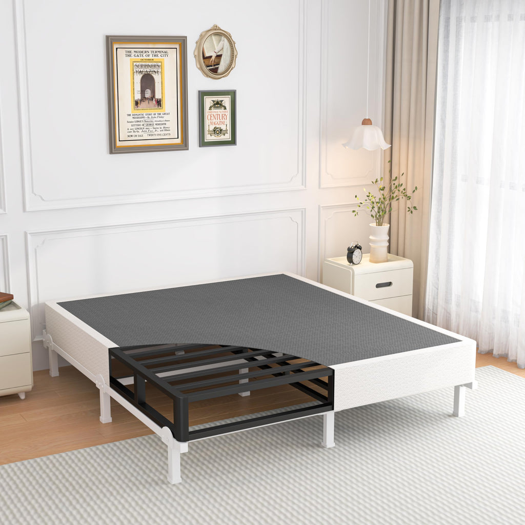 ROIL 10 Inch Twin Box Spring, Heavy Duty Metal Box Spring Mattress Foundation with Fabric Cover, 3500lbs Max Weight Capacity, Easy Assembly, Noise Free, Non-Slip