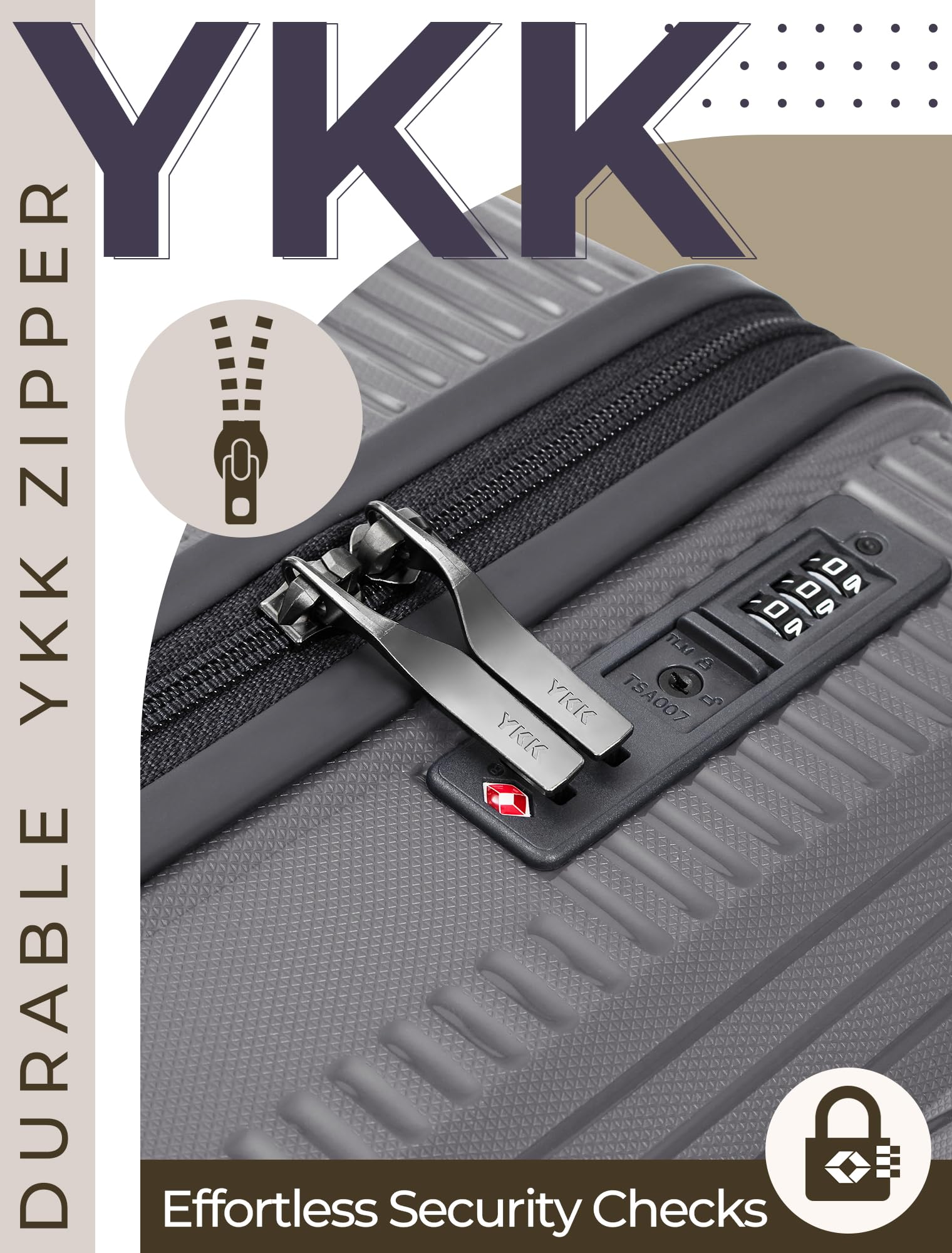 CONCEPTEN Luggage Sets,Suitcases with Wheels, Hardshell Suitcase Set, PP Carry on Luggage Set with TSA Lock, Travel Luggage (Black, Bag Type)