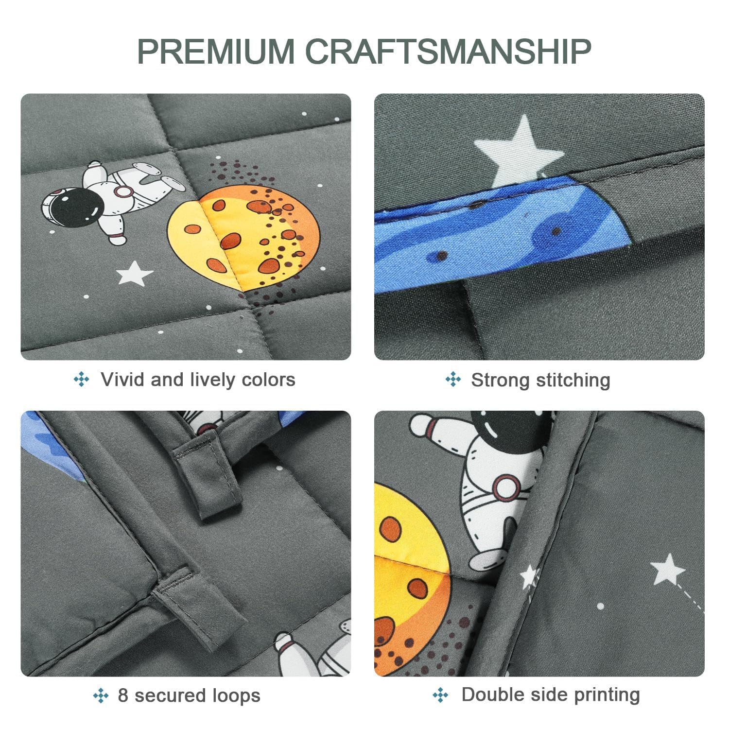 Mr. Sandman Weighted Blanket 3 Pounds Washable, Best for 20-40lb Breathable Cotton Heavy Blanket with Nontoxic Glass Beads - 36" x 48" Cute Cat