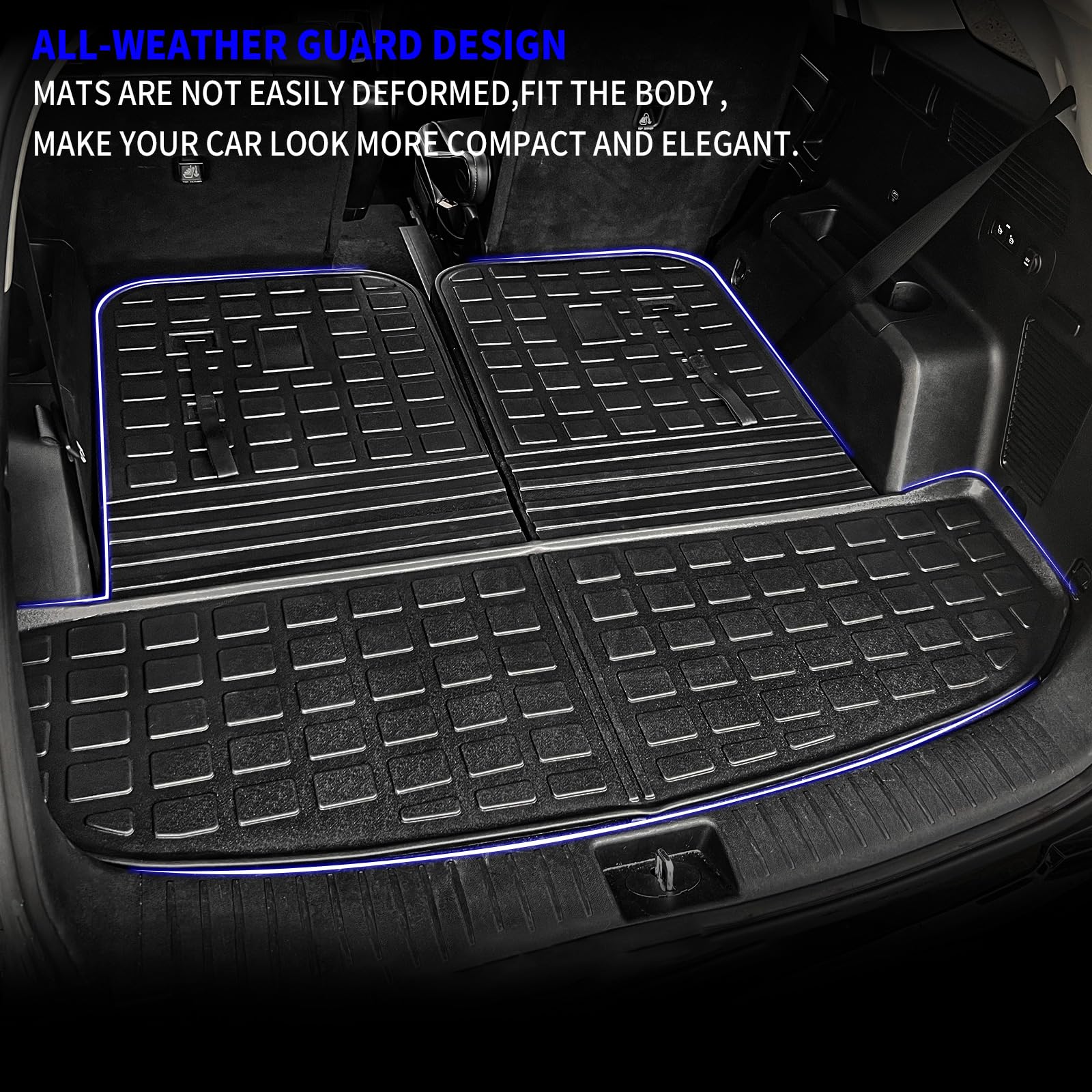Rongtaod Back Seat Protector Compatible with 2021-2025 2026 Kia Sorento 6&7 Seats Back Seat Cover Kick Mats Cargo Liner Trunk Mat TPE All Weather 2024 Sorento Accessories (2nd Row Backrest Mat)