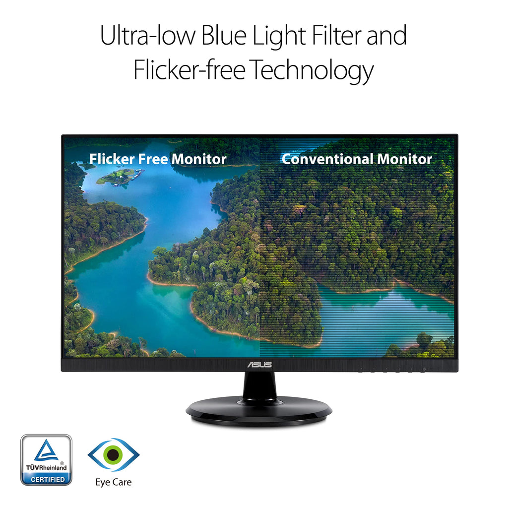 ASUS 22” Eye Care Monitor (VP229QF) – 100Hz, IPS, Full HD, 99% sRGB, Frameless, Adaptive-Sync, DisplayPort, HDMI, Low Blue Light, Flicker Free, Wall Mountable, 3 yr Warranty